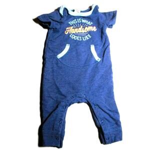 Cat & Jack Infant Boy's Long Romper Denim Blue Handsome Winter Weight Size 6-9M